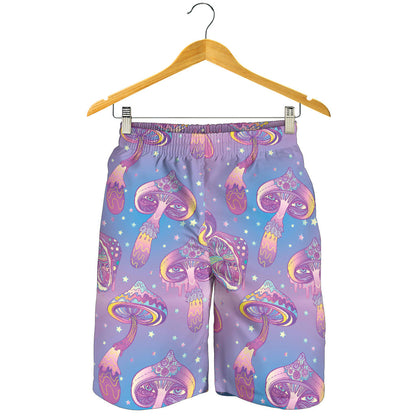 Psychedelic Mushroom Pattern Print Design A01 Mens Shorts