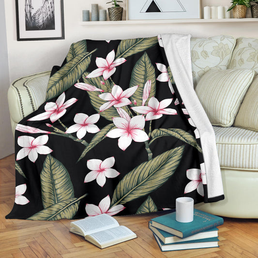 Plumeria Pattern Print Design PM021 Fleece Blanket
