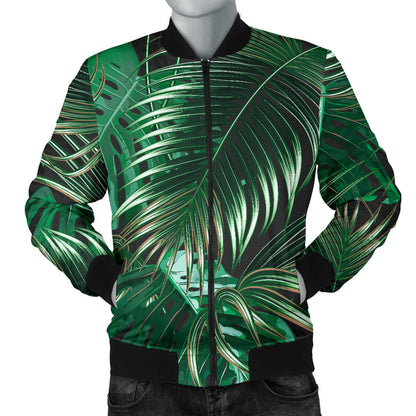 Tropical Flower Pattern Print Design TF012 Men Bomber Jacket