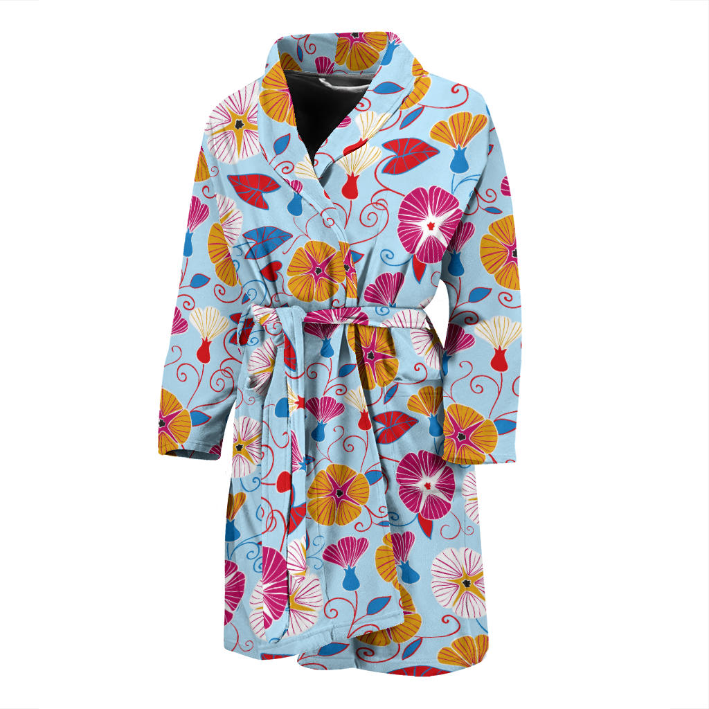 Morning Glory Pattern Print Design MG06 Men Bathrobe