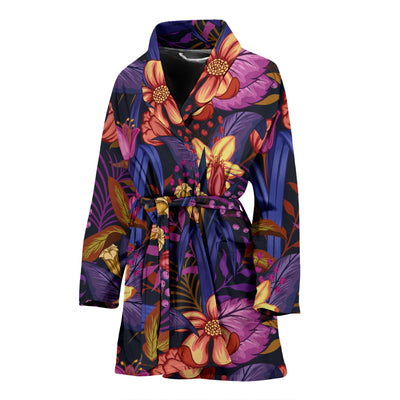 Lily Pattern Print Design LY016 Women Bathrobe