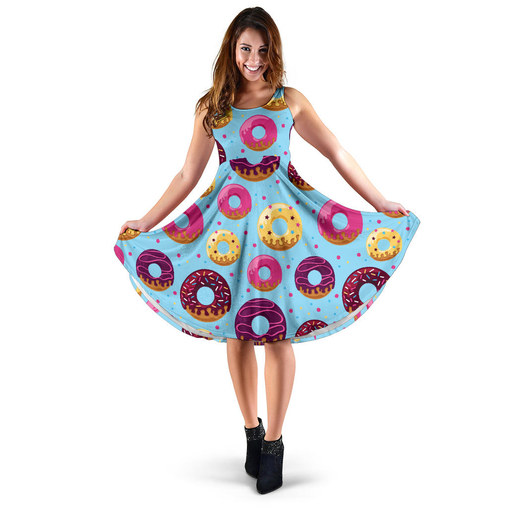 Donut Pattern Print Design DN07 Midi Dress