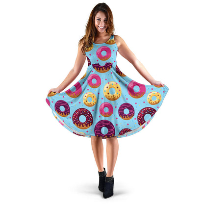 Donut Pattern Print Design DN07 Midi Dress
