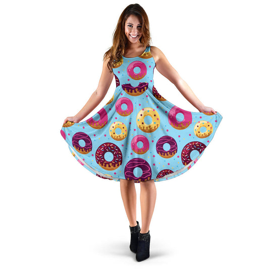 Donut Pattern Print Design DN07 Midi Dress