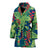 Heliconia Pattern Print Design HL08 Women Bathrobe