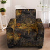 Gold Dragonfly Mandala Armchair Slipcover