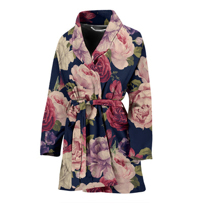 Peony Pattern Print Design PE03 Women Bathrobe