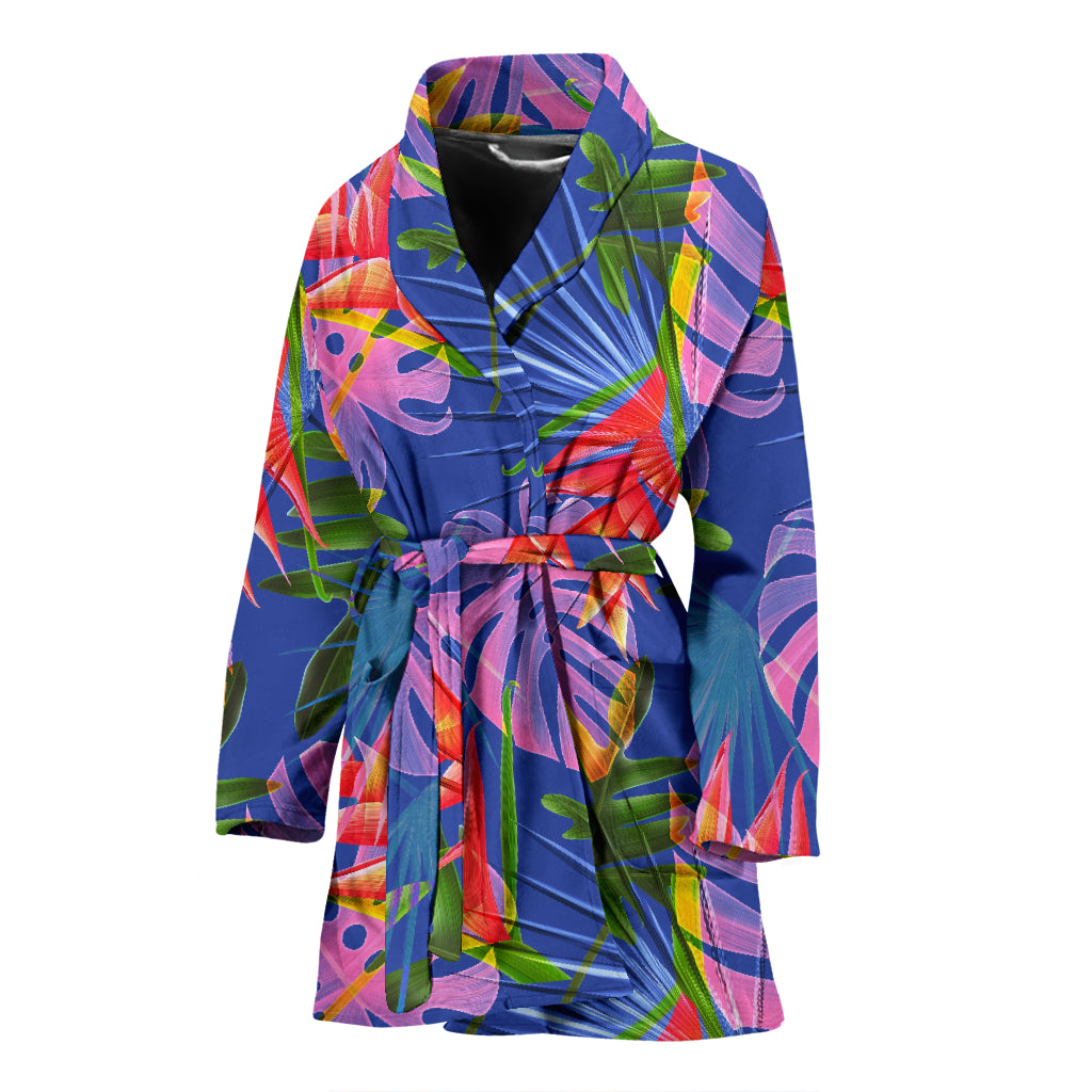 Tropical Flower Pattern Print Design TF025 Women Bathrobe