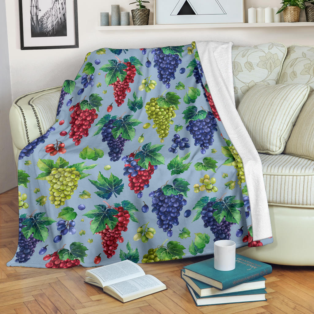 Grape Pattern Print Design GP06 Fleece Blanket