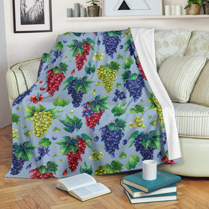 Grape Pattern Print Design GP06 Fleece Blanket