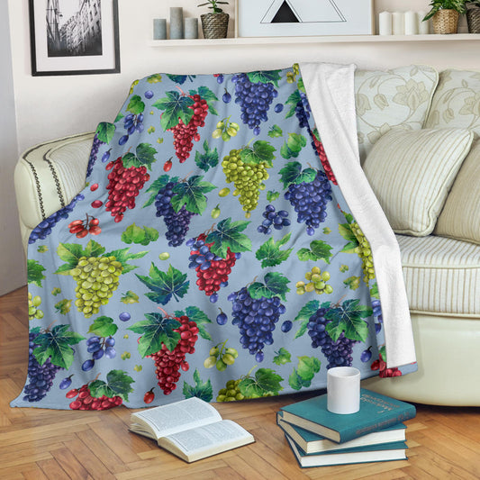 Grape Pattern Print Design GP06 Fleece Blanket