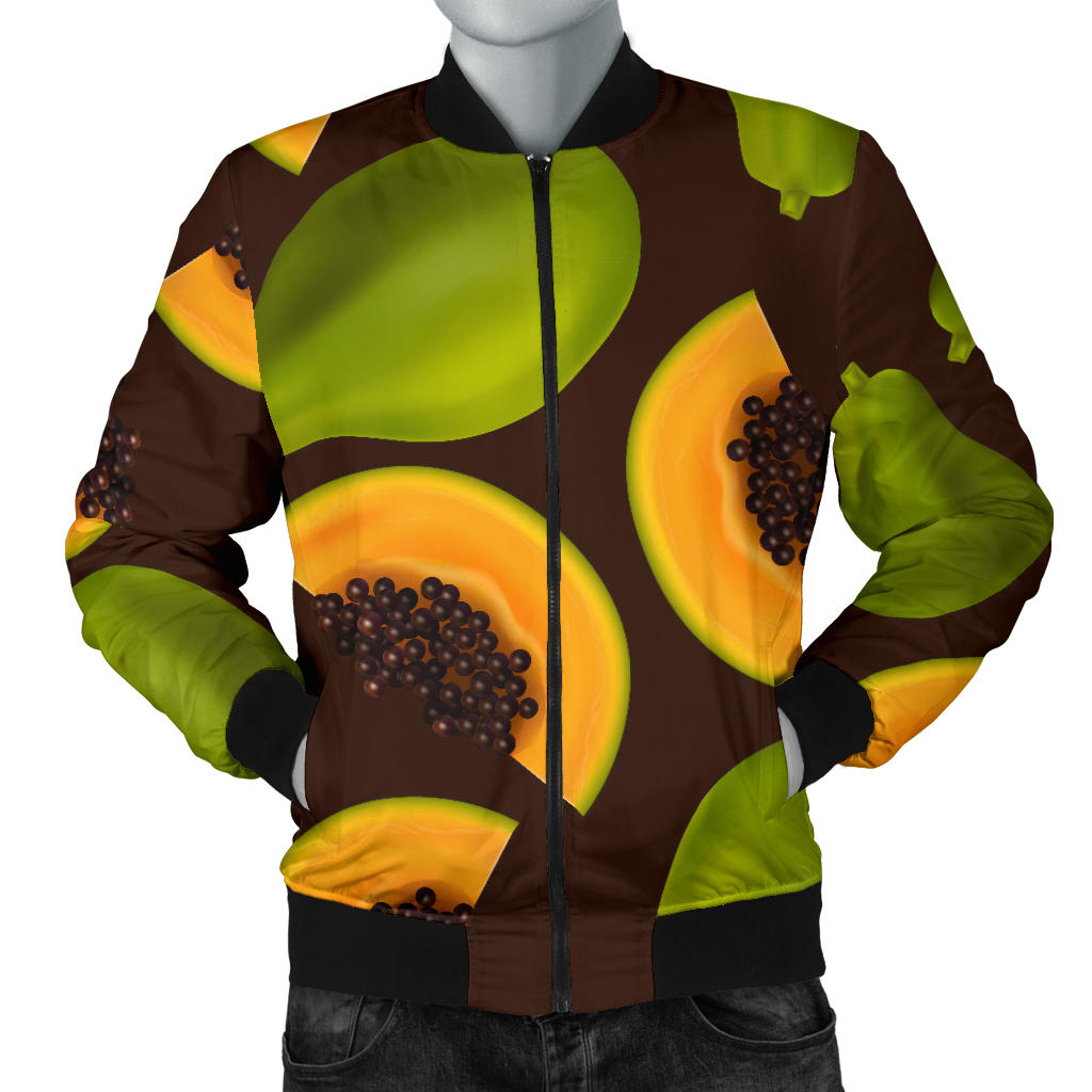 Papaya Pattern Print Design PP04 Men Bomber Jacket
