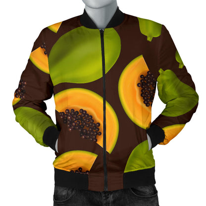 Papaya Pattern Print Design PP04 Men Bomber Jacket