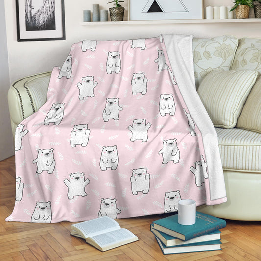 Polar Bear Pattern Print Design PB09 Fleece Blanket