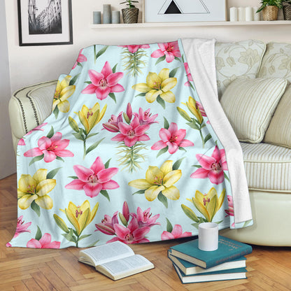 Lily Pattern Print Design LY010 Fleece Blanket