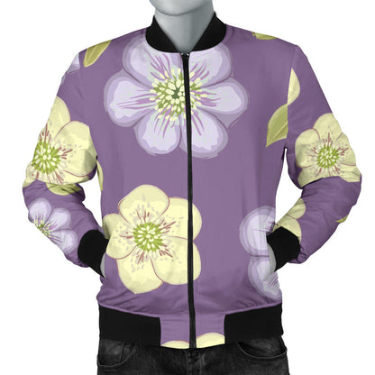Anemone Pattern Print Design AM013 Men Bomber Jacket