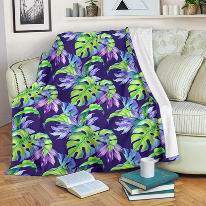 Tropical Flower Pattern Print Design TF019 Fleece Blanket