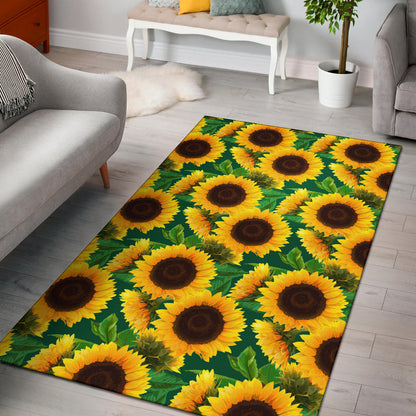 Sunflower Pattern Print Design SF02 Area Rugs