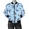 Swallow Bird Pattern Print Design 06 Women's Bomber Jacket