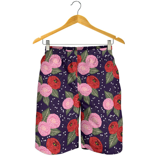 Camellia Pattern Print Design CM02 Mens Shorts