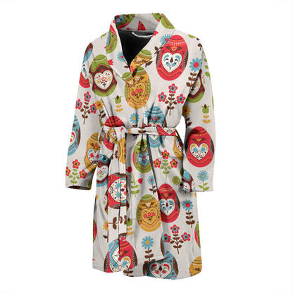 Easter Eggs Pattern Print Design RB011 Men Bathrobe