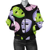 Acting Mask Pattern Print Design 04 Women's Bomber Jacket