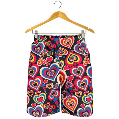 Heart Pattern Print Design HE08 Mens Shorts