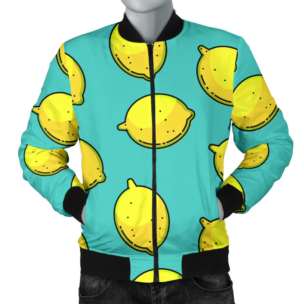 Lemon Pattern Print Design LM04 Men Bomber Jacket