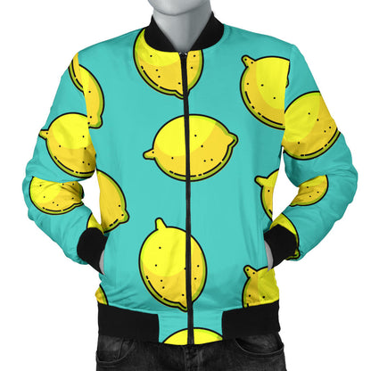 Lemon Pattern Print Design LM04 Men Bomber Jacket