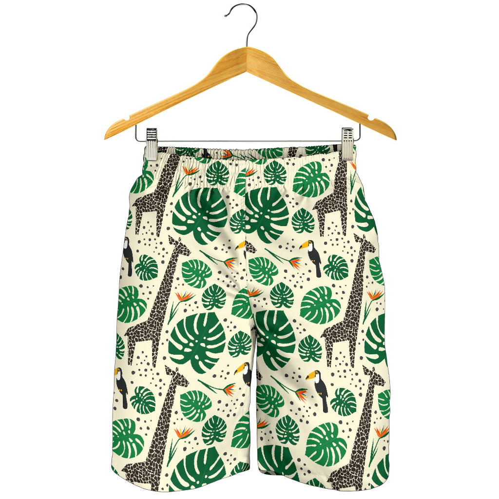 Rainforest Giraffe Pattern Print Design A02 Mens Shorts