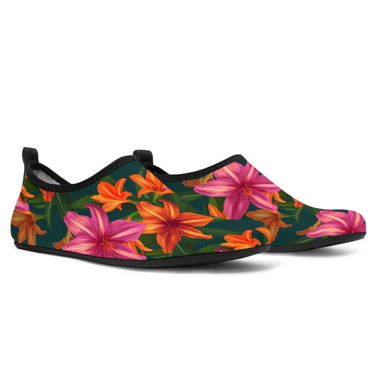 Amaryllis Pattern Print Design AL01 Aqua Water Shoes
