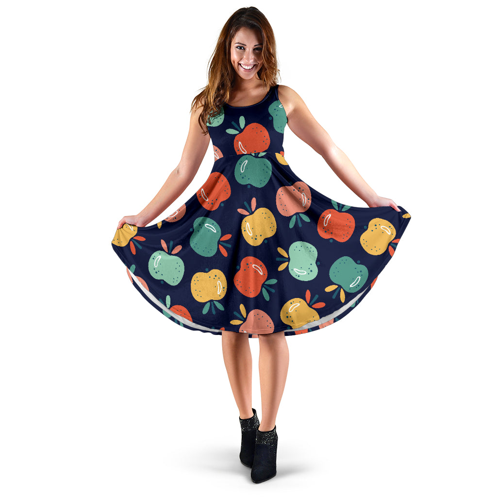 Apple Pattern Print Design AP09 Midi Dress