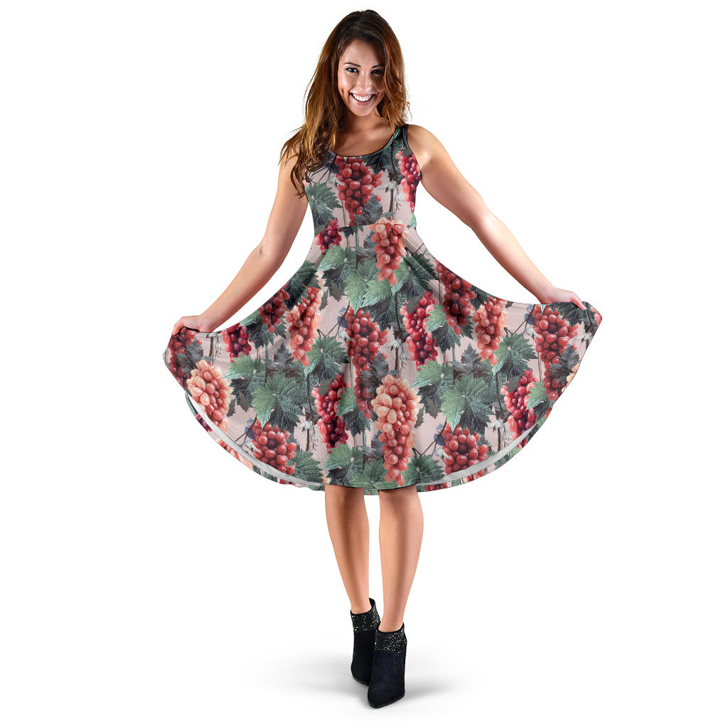 Grape Pattern Print Design GP01 Midi Dress