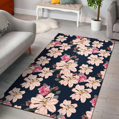 Lily Pattern Print Design LY04 Area Rugs