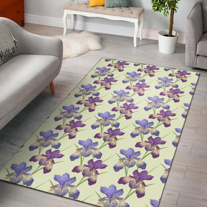 Iris Pattern Print Design IR08 Area Rugs