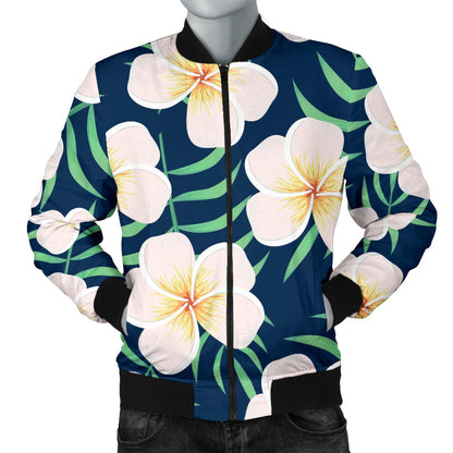 Pink Plumeria Pattern Print Design PM016 Men Bomber Jacket