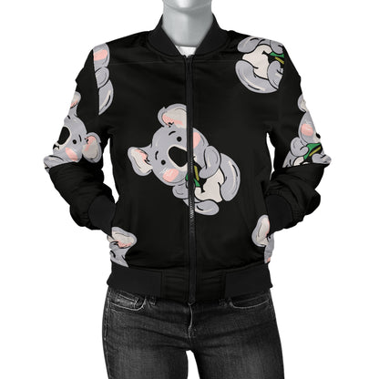 Koala Pattern Print Design 05 Women's Bomber Jacket
