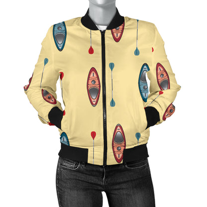 Kayak Pattern Print Design 02 Women's Bomber Jacket