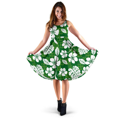 Hawaiian Themed Pattern Print Design H016 Midi Dress