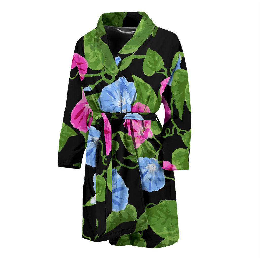 Morning Glory Pattern Print Design MG04 Men Bathrobe