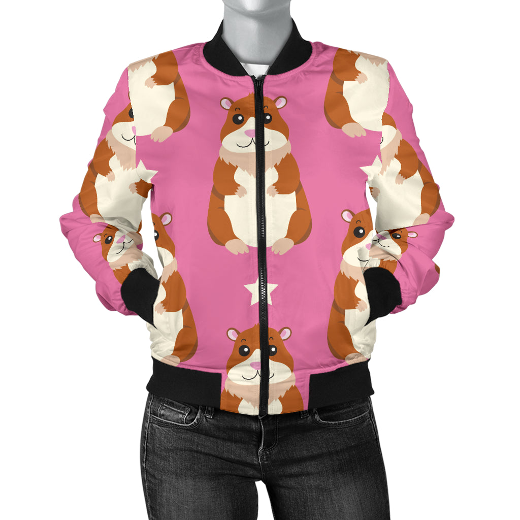 Hamster Cute Pattern Print Design 02 Women's Bomber Jacket