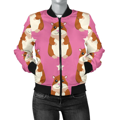 Hamster Cute Pattern Print Design 02 Women's Bomber Jacket