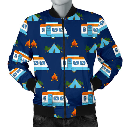 Camper Pattern Camping Themed No 3 Print Men Bomber Jacket