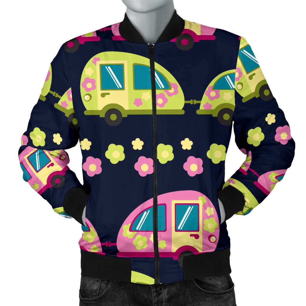 Camper Cute Camping Design No 3 Print Men Bomber Jacket