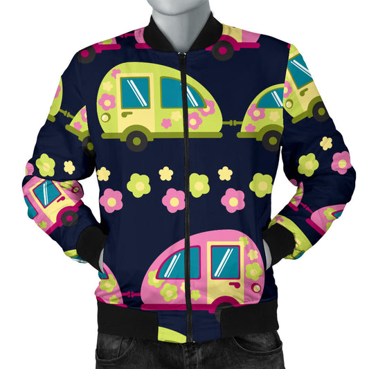 Camper Cute Camping Design No 3 Print Men Bomber Jacket