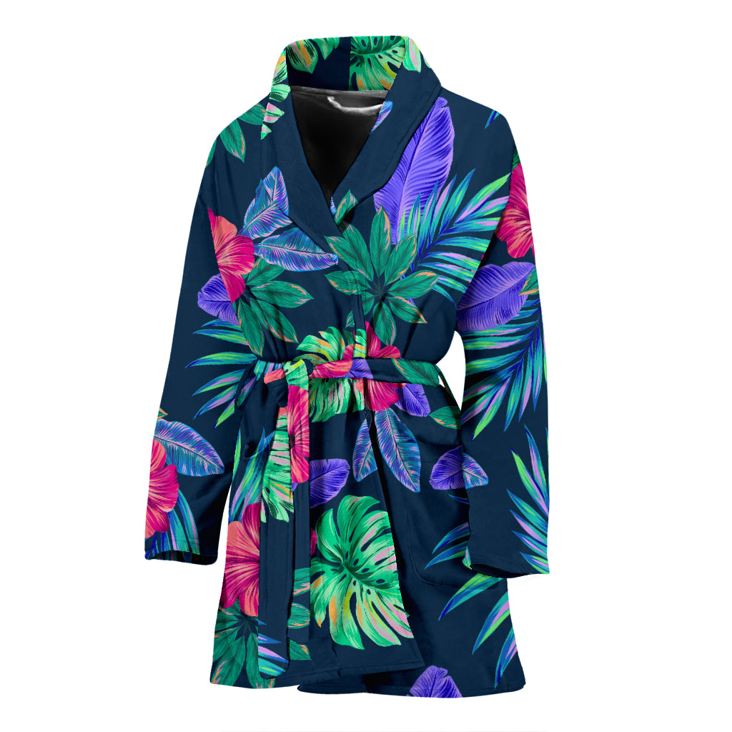 Tropical Flower Pattern Print Design TF09 Women Bathrobe