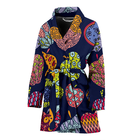 Apple Pattern Print Design AP05 Women Bathrobe