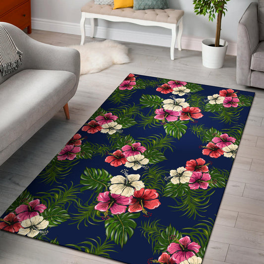 Hibiscus Pattern Print Design HB028 Area Rugs