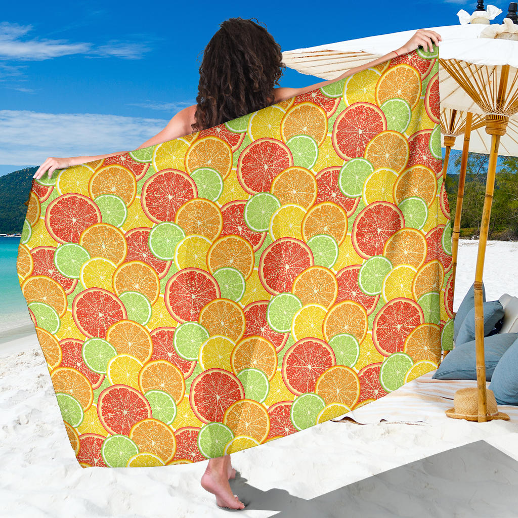 Grapefruit Pattern Print Design GF01 Sarong Pareo Wrap