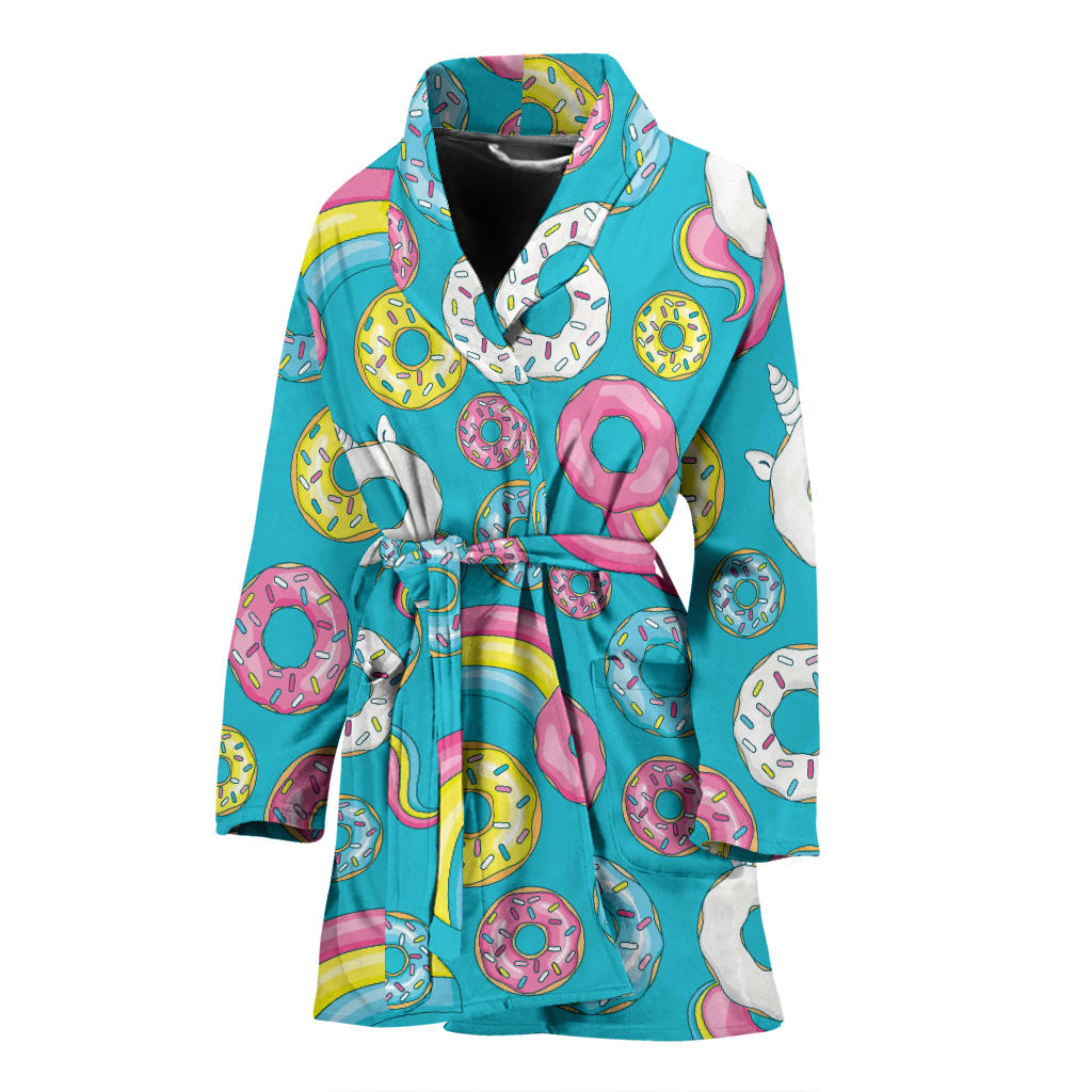 Donut Pattern Print Design DN013 Women Bathrobe